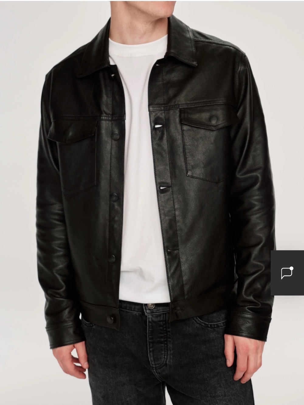 DL1961 vaughn leather trucker jacket
